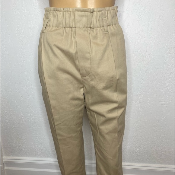 BRUNELLO CUCINELLI Cropped Pleated Cotton Blend Twill Tapered Pants Women’s 12 - Picture 2 of 15